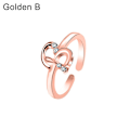 Pikkukuva 5 / 5: Muodi Naiset Yksinkertainen A-Z Englannin Aakkoset Kirjain Timantti Avorenkaan Korut Rose Gold A