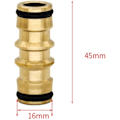 Miniatyrbillede 2 af 5: Pakke Messing Have Slange Kobling til Have Slange Hane, Dobbelt Messing Han Kobling