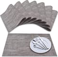 Mörkgrå - Bordstablett (Set med 8), Vävd Vinyl Korsväv Bord