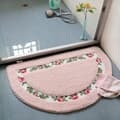 Smukt Rose Blomst Tæppe Absorberende Bademåtte Blød Skridsikker