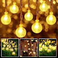Miniatyrbild 1 av 5: 9,5m 50 LED Solcellssträngljus Utomhus Små Kristallkulor Vattentäta 8 Lägen Christmas Tree String Lights