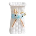 Miniatyrbillede 1 af 5: Blomster Vase Ubrækkelig Kvadratisk Åbning Skrivebords Dekoration Imitation Rattan Vævet Plastik Vase Til Hjem Par