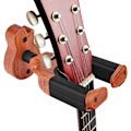 Miniatyrbillede 1 af 5: Guitarvægmontering, Væghængt Guitarstøtteholder Automatisk Lås Træ Guitarstativ Væghængt Guitarstativ Til Klassisk Bas Ukulele Guitarophæng