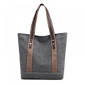 Miniatyrbillede 2 af 5: Dametasker i Canvas Skuldertaske Retro Casual Håndtasker Arbejdstaske Tote Punge A916-354 grey