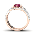 Miniatyrbillede 2 af 4: 3 stk. Elegante Kvinders Faux Ruby Rhinestone Indlagt Finger Ring Bånd Smykker Gave US 10