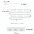 Miniatyrbillede 4 af 5: LED Makeup Spejl Lys Dæmpbar Berøringsstyring Hårde Spejl Lys Lys Badeværelsesspejl Med USB Kabel LED Stribelys