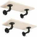 Miniatyrbillede 2 af 5: Stykker Væg Hylde Opbevaring Rack Flydende Bræt Træ Hylde Hylder til Stue Soveværelse Køkken Kontor (Træ Farve)
