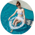 Miniatyrbillede 3 af 5: Hjerteformet svømmering sommer svømning rør vand sjov strand fest pool legetøj svømning cirkel White 70