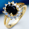 Miniatyrbild 2 av 5: Bröllopsring fint utförande smycken present kvinnor elegant strass fingerring för bal Black Size 8