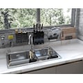 Miniatyrbillede 4 af 5: Vægmonteret fri stansning rack til køkken, husholdning krydderi rack(C rustfrit stål spisepind rack)