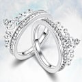 Miniatyrbilde 4 av 5: Legering Ring Solid Avtakbar Krone Avtakbar Krone Dame Ring For Bryllup Platinum US 8