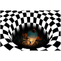 Miniatyrbild 1 av 5: Halloween 3D Illusion Dörrmatta, Vortex Illusion Golvmatta Kvadratisk Matta 3D Visuell Illusion Matta För Vardagsrum, 3D Visuell Vortex Optisk Illusion Halkfri