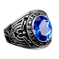 Miniatyrbillede 3 af 4: Punk Ring med Oval Form og Rhinestones - Klassisk Punk Ring til Fest Red 13