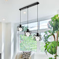 Miniatyrbild 3 av 5: Chandelier Hänglampa Metallbur Modern Taklampa E27 för Sovrum Vardagsrum Korridor Svart - Rektangulär Bas - B