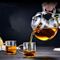 Miniatyrbilde 4 av 5: Glass Tekanne Med Avtagbar Infuser, Trygg Kjele, Blomstring Og Løs Blad Te Maker Sett