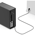 Miniatyrbilde 4 av 5: 1,5 m Strømkabel med Beskyttelseskontakt F-type Plugg (CEE 7/4) 90° Vinklet til C13 Strømkontakt Hunkontakt PC Datamaskin