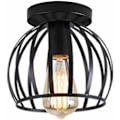 Miniatyrbillede 1 af 4: Retro Smijern Loftlampe E27 Industriel Belysning Metal Loftlampe Soveværelse Stue - Sort
