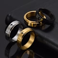 Miniatyrbillede 2 af 5: Kvinde Ring Unisex Rustfrit Stål Roterende Stressaflastende Fingerring Til Daglig Brug Black US 6