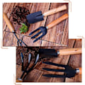 Miniatyrbilde 4 av 5: Hageverktøy, 3 stk Mini plantehageverktøysett Liten spade spade rake håndtak for innendørs utendørs hageplanter