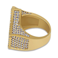 Miniatyrbillede 2 af 5: Isæt Super Stjerne Ringe Til Mænd Kvinder Mikro Pave Guld Sølv Farve Finish Cubic Zirkon Charm Hip Hop Smykker Ring Gave Silver