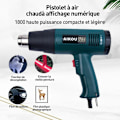 Miniatyrbillede 5 af 5: Varmepistol, varmluftpistol 1800W LCD digitalt display temperatur 60 til 600 grader Celsius hurtig opvarmning, luftstrøm 300 til 550L