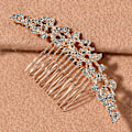 Miniatyrbillede 4 af 4: Rhinestone hårkam med romantisk design, let, holdbar, langtidsholdbar og behagelig at have på Rose Gold