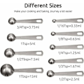 Pikkukuva 3 / 5: 18/8 Ruostumattomasta Teräksestä Valmistettu Mittalusikkasarja, 9 Kpl: 1/16 tl, 1/8 tl, 1/4 tl, 1/3 tl, 1/2 tl, 3/4 tl