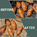 Miniatyrbillede 3 af 5: 200 stk. Airfryer Bagepapir, 8,5 tommer Engangs Airfryer Foringer, Premium Perforeret Bagepapir til Airfryer