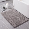 Miniatyrbillede 1 af 5: Tyk Fløjl Gulvmåtte, Absorberende Anti-Skrid Sikkerhedsmåtte til Badeværelse (Lysegrå, 40*60cm)