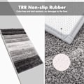Miniatyrbild 3 av 5: Mikrofiber badrumsmatta, dörrmatta mjuk halkfri badrumsmatta, elegant lurvig randig badrumsmatta för badrum 50x80cm - (Gradient Grå),