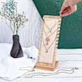 Miniatyrbild 5 av 5: 12 Fack Halsband Smyckesdisplay Stativ Borddisplaypaneler Halsband Showcase Hållare Med Läder För Halsband Hänge Armband