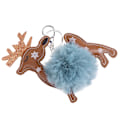 Miniatyrbillede 3 af 3: Jule Elg Pompon Nøgleringe Delikat Bedårende Fluffy Bold Nøgleringe Håndtaske Hængende Vedhæng (lys grå) Sky-blue