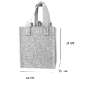Miniatyrbilde 4 av 4: Gjenbrukbare handleposer for reiser, camping og piknik, perfekt gave til vinelskere 9 bottles Light gray