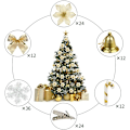 Miniatyrbild 5 av 5: Julgransprydnad, 24 st 5,91 tum konstgjorda glitterblommor julblommor med 12 st rosetter 12 st klocka 36 st snö