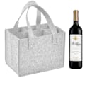 Miniatyrbilde 2 av 3: Gjenbrukbare handleposer for reiser, camping og piknik, perfekt gave til vinelskere 6 bottles Light gray