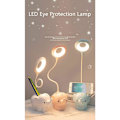 Miniatyrbillede 4 af 5: Skrivebordslampe, dæmpbar LED-bordlampe, børnelampe, dæmpbar, 3 lysstyrkeniveauer, øjenbeskyttelse, berøringskontrol, trådløs USB-opladning