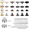 Miniatyrbild 3 av 5: Piao 120 Set Läder Knappar Kit 6 Färg Metall Knappar Med 4 st Fästverktyg För Kläder, Läder, Jacka, Denim Kläder, Väskor, Armband 2 Si