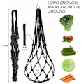 Pikkukuva 2 / 5: Heinäsyöttölaitteet, Nylon Chicken Fruit ja Vegetable Mesh Bag Hay Rack Kanan Coop Uusiokäyttöinen 57cm 2 kpl Musta