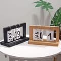 Miniatyrbilde 5 av 5: 1 svart tre vintage evighetskalender, tre-flipkalender