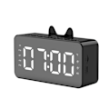 Miniatyrbild 1 av 5: Trådlös Bluetooth-högtalarklocka, liten hushållsväckarklocka, bärbar utomhuskortljudradio (svart)
