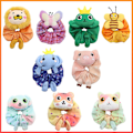 Miniatyrbild 2 av 4: Cartoon Scrunchies med Olika Djurmönster - Lätt att Sköta Hårtillbehör för Flickor 8