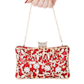 Miniatyrbilde 3 av 5: Kvinners Krystall Kvelds Clutch Veske Bryllup Pung Brud Prom Håndveske Festveske A916-1072 Red