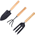 Miniatyrbilde 1 av 5: Hageverktøy, 3 stk Mini plantehageverktøysett Liten spade spade rake håndtak for innendørs utendørs hageplanter