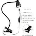 Pikkukuva 3 / 5: Koti-Clip-pöytälamppu Silmien suojaava LED-pöytälamppu (Musta)