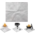Miniatyrbillede 1 af 5: Brandhæmmende måtte til ildsted 100 x 100 cm, varmeisolerende underlag til picnic grill, glasfiber brandtæppe med