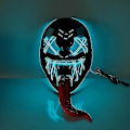 Pikkukuva 1 / 5: Venom-naamio Kauhu Kylmävalo Halloween-naamio Led Aikuinen Hohtava Naamio Sininen