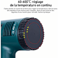 Pikkukuva 2 / 5: Lämpöpuhallin, kuumailmapuhallin 1800W LCD-digitaalinen näyttö Lämpötila 60 - 600 astetta Celsius Nopea lämmitys, Ilmavirta 300 - 550L