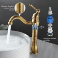 Miniatyrbilde 4 av 5: Antikk messing 360° svingbar servantbatteri for bad, antik messing vask