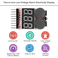 Miniatyrbillede 2 af 5: 1S-8S Batteritester, RC Batterialarm Buzzer Lipo Checker med LED til Lipo, Li-ION, Li-Fe Batteri Fonepro
