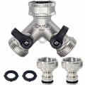 Miniatyrbilde 1 av 5: Hageslange Splitter, 2-veis hagekran 3/4\" Y-slangekobling for utendørs kran med koblinger og skiver